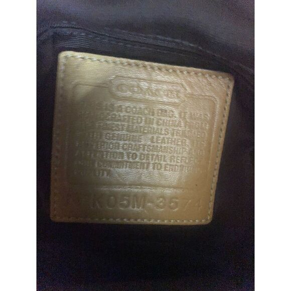 Vintage Coach Signature Print Monogram & Leather Shoulder Bag #3578 GUC Tan - Picture 12 of 13